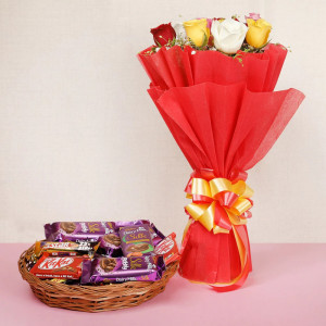 Mix Roses With Delicious Chocolates